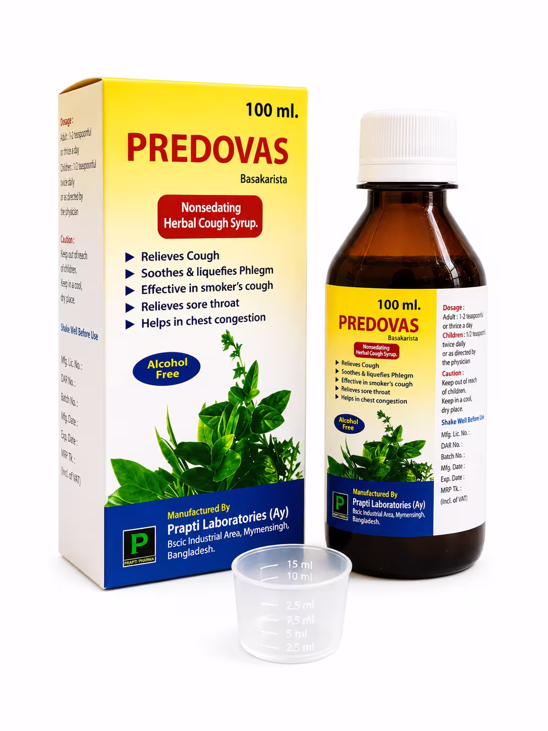 প্রিডোভাস (Predovas) 100 ml Ayurvedic Syrup - Prapti Laboratories AYU